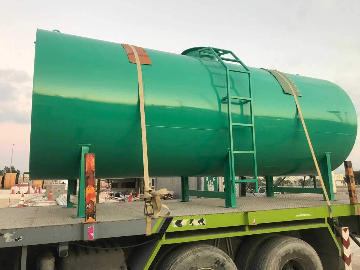 Fabricated steel diesel storage tank